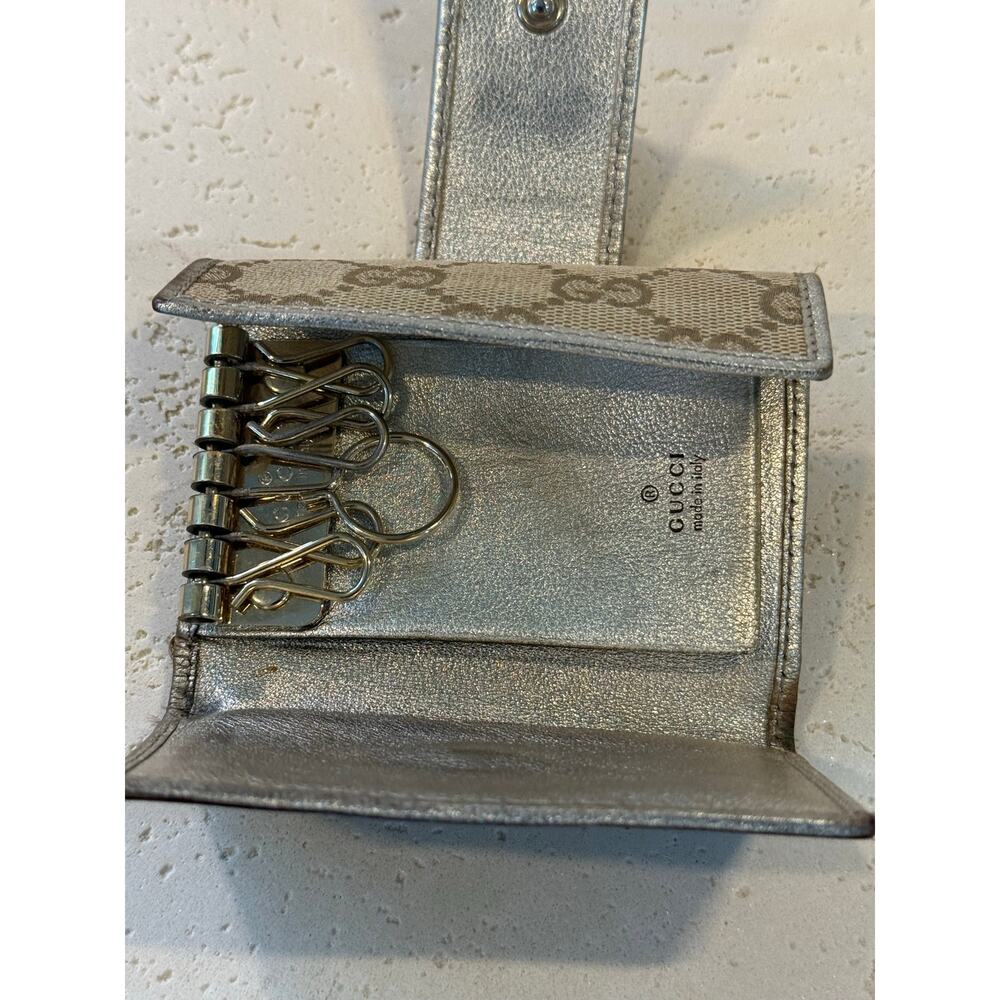 Vintage Gucci GG Monogram 6-Hook Key Case Holder - Beige/Tan - Picture 4 of 13